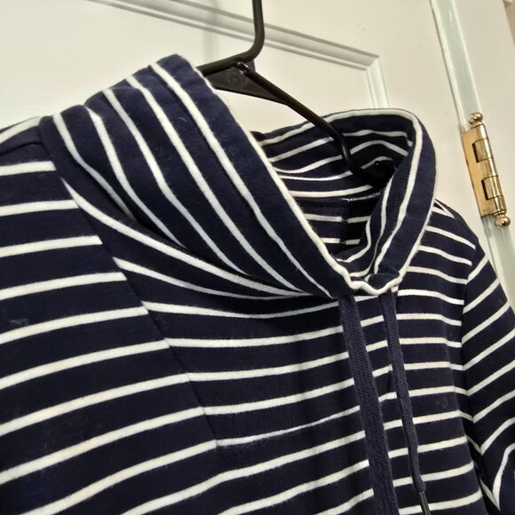 LL Bean Navy and white striped Pull over Collar Sweatshirt - Small - Picture 4 of 5